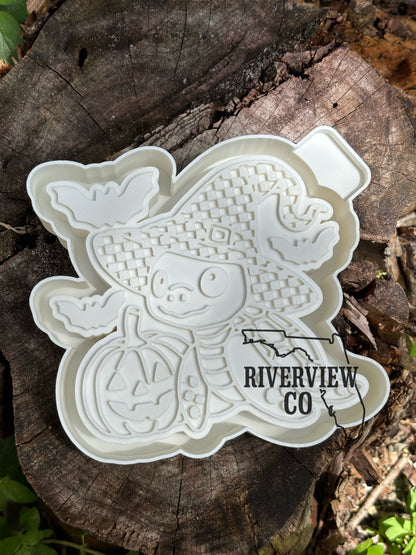 Halloween turtle in witch hat car freshie mold