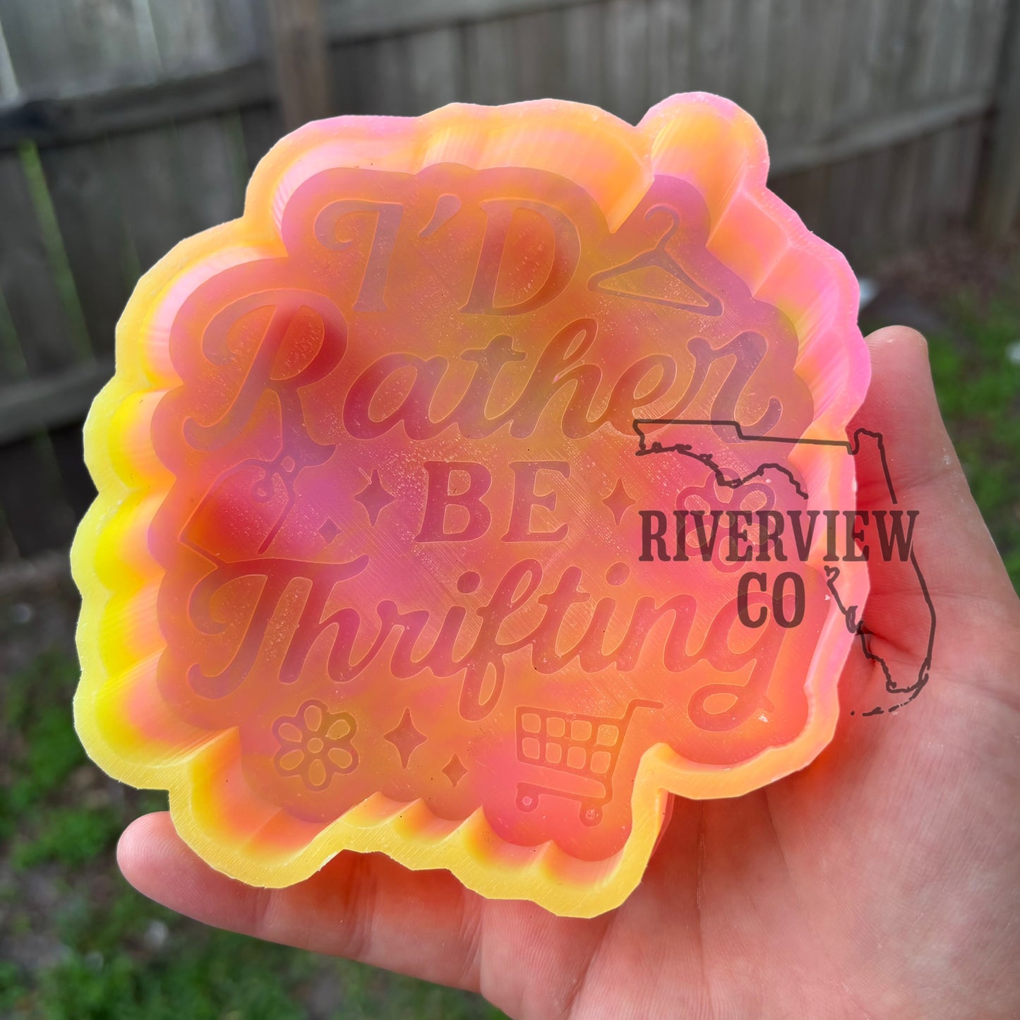 I’d rather be thrifting car freshie mold