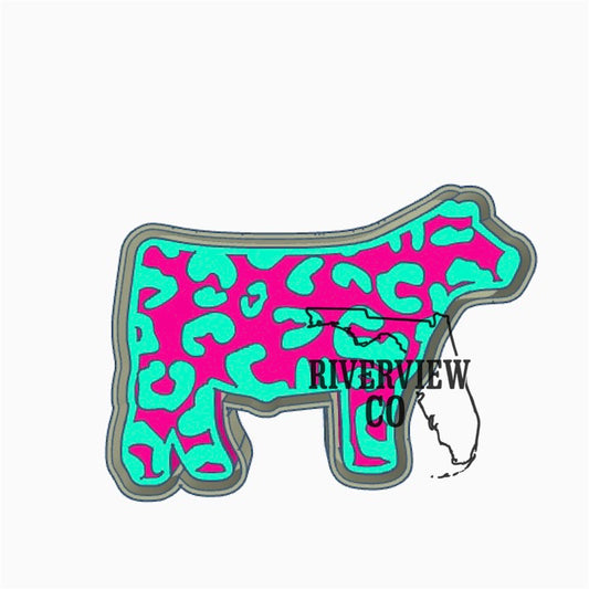 Cheetah show steer car freshie mold