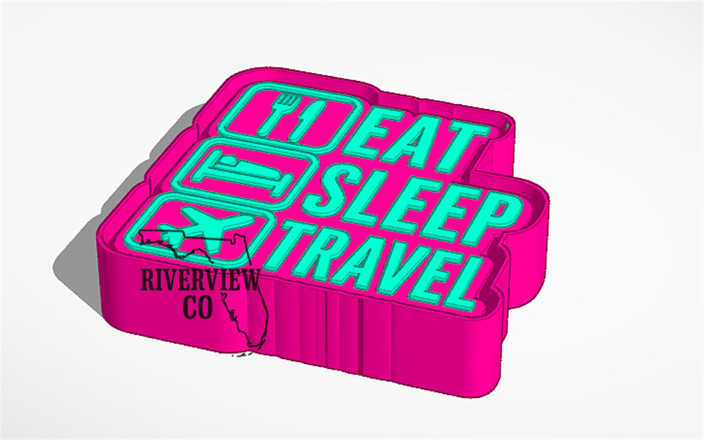 Eat sleep travel car freshie mold