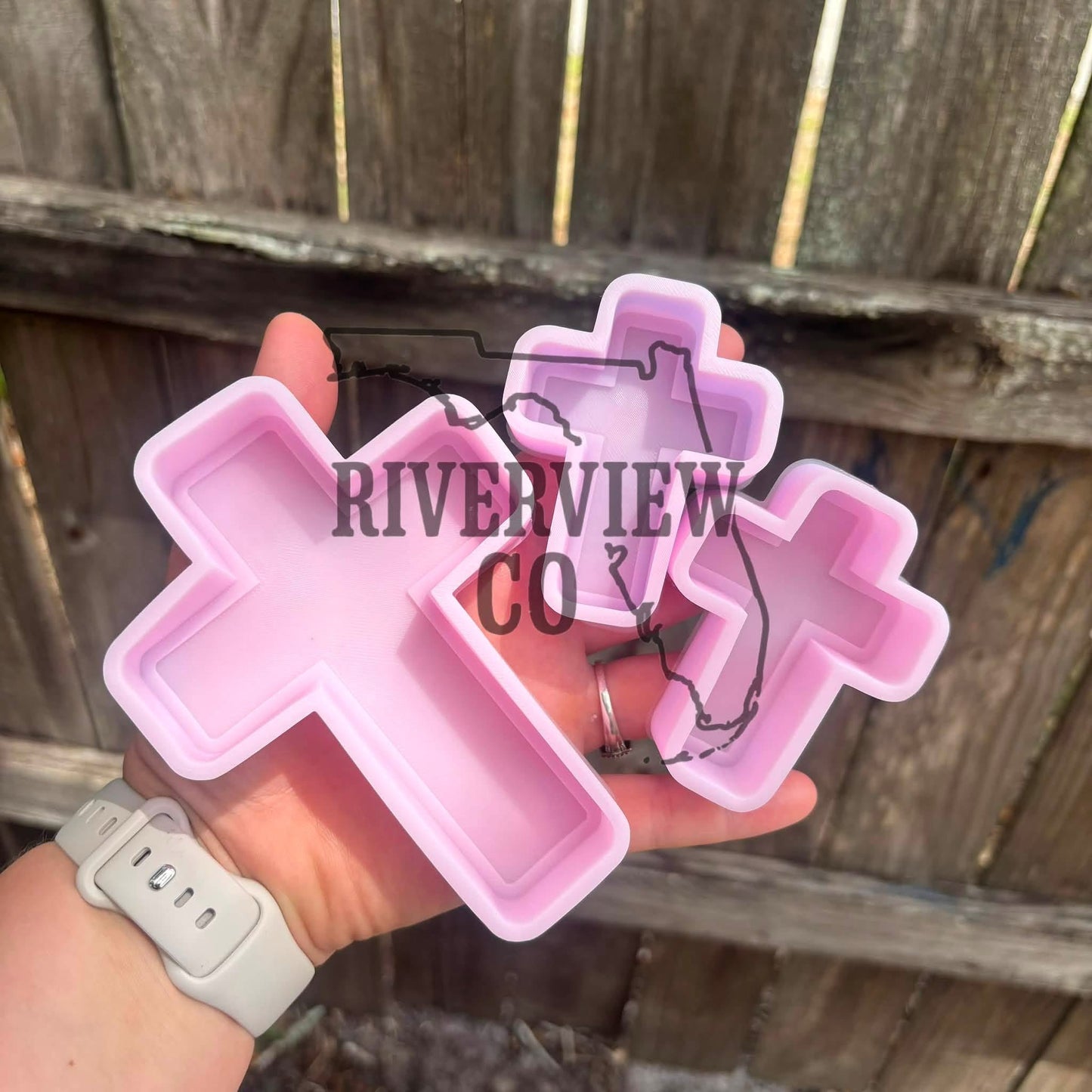 Cross car freshie mold and vent clip molds