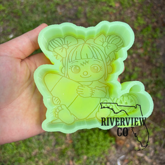 Zombie girl with candy corn car freshie mold