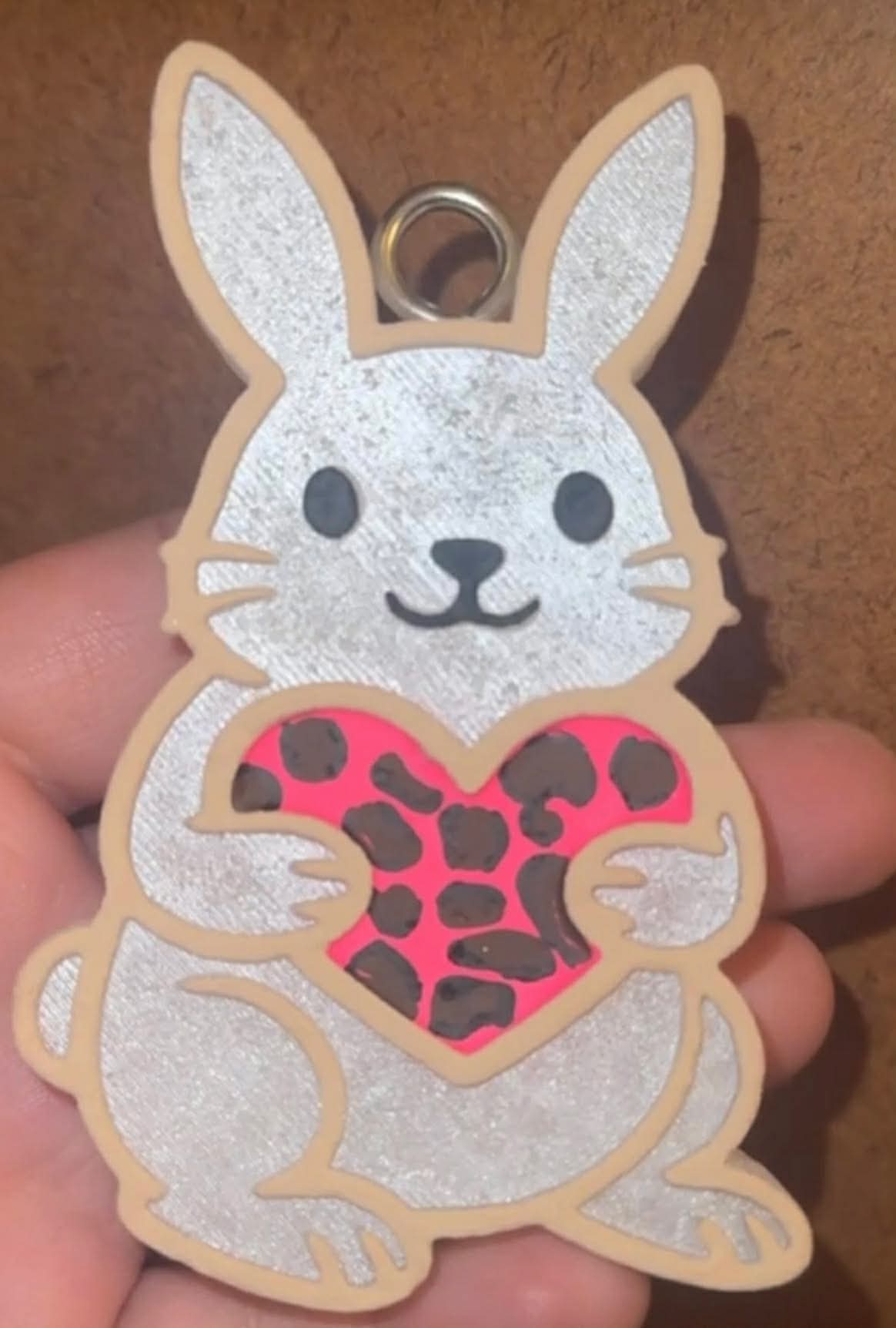 Bunny with heart Valentine’s Day car freshie mold