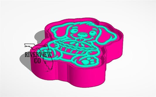 Dog with pie car freshie mold