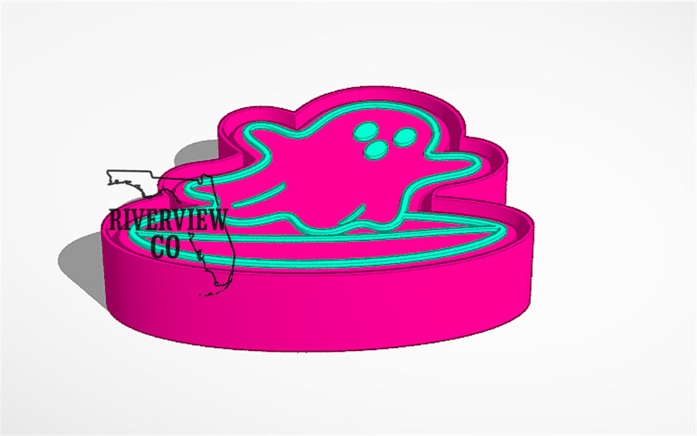 Summerween ghost on surfboard car freshies mold