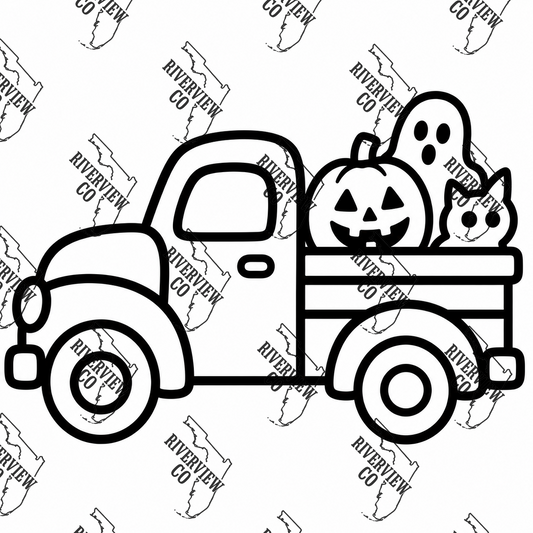Truck with Halloween ghost car and pumpkin car freshie mold