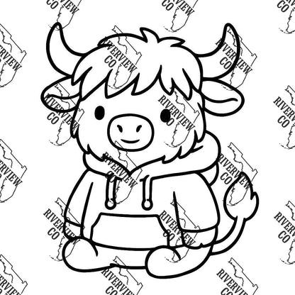 Highland cow in a jacket car freshie mold