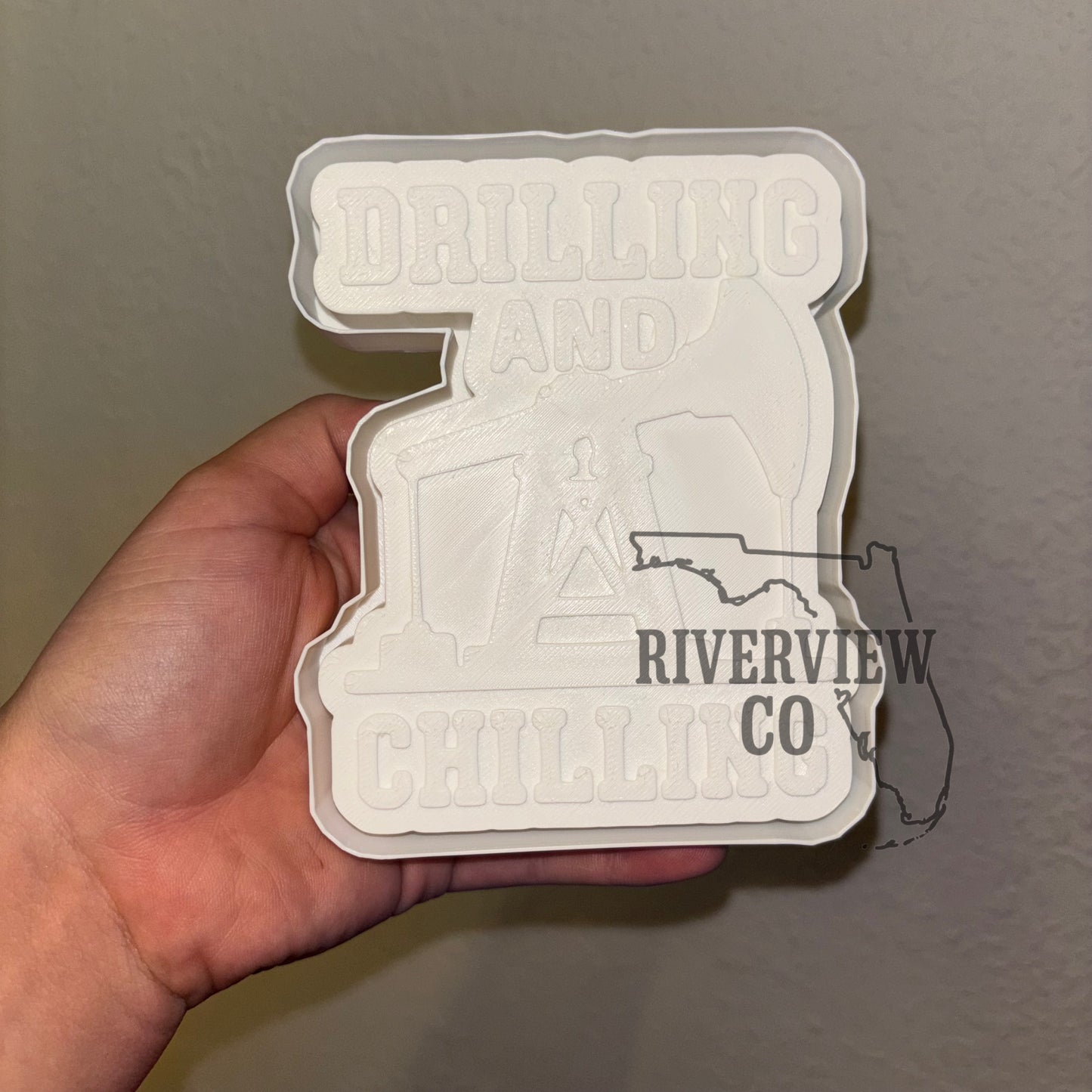 Drilling and chillin car freshie mold