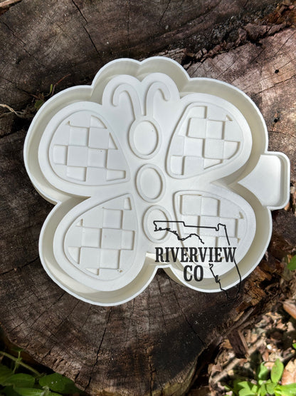 Checkered butterfly car freshie mold