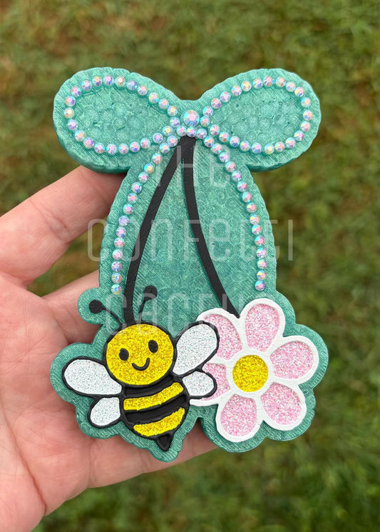 Flower and Bee Cherries with bow car freshie mold