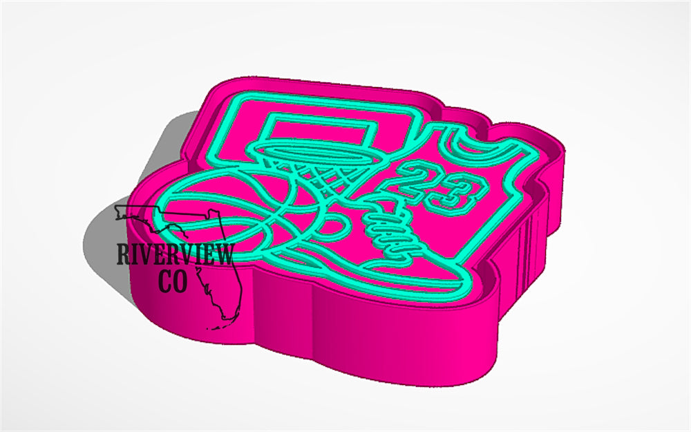 Basketball sports cluster car freshie mold