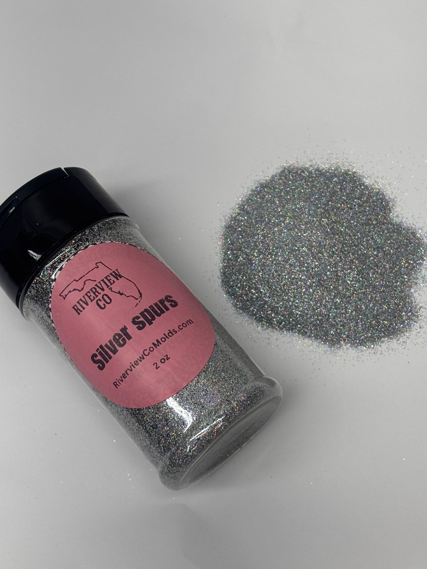 Silver spurs fine glitter