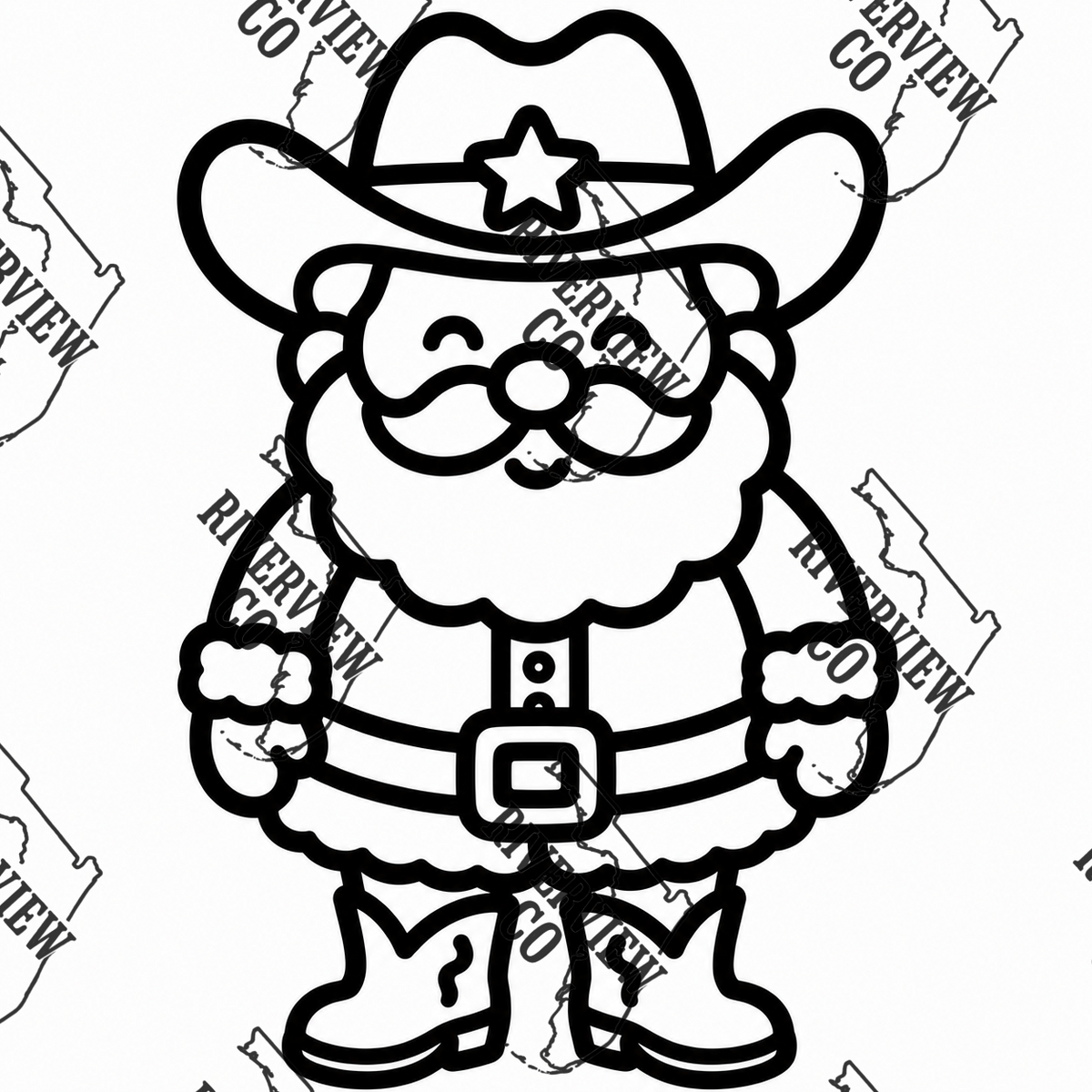 Standing Cowboy Santa car freshie mold Halloween