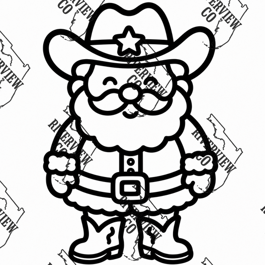 Standing Cowboy Santa car freshie mold Halloween