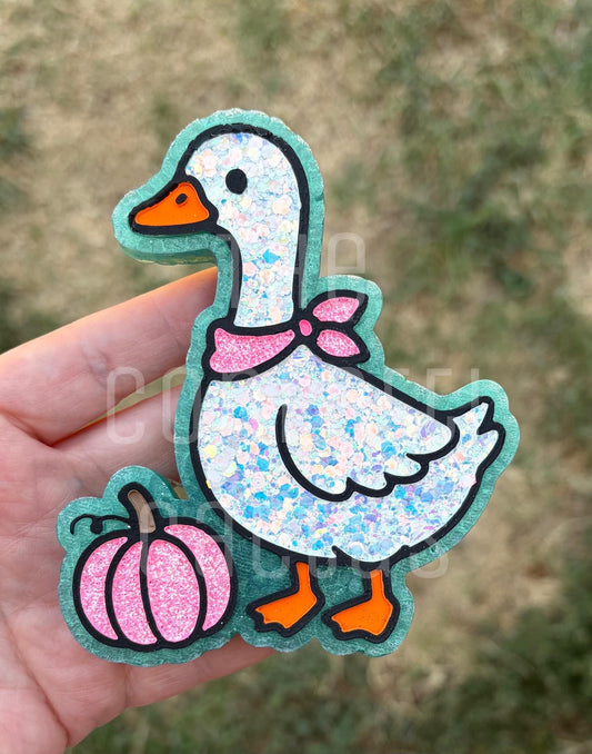Duck with pumpkin car freshie mold Halloween