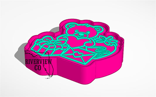 Valentiens day cluster car freshie mold