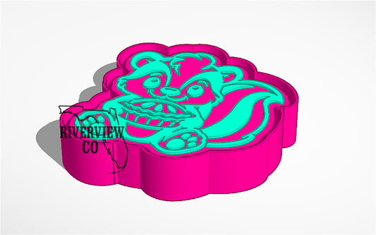 Skunk with pie car freshie mold