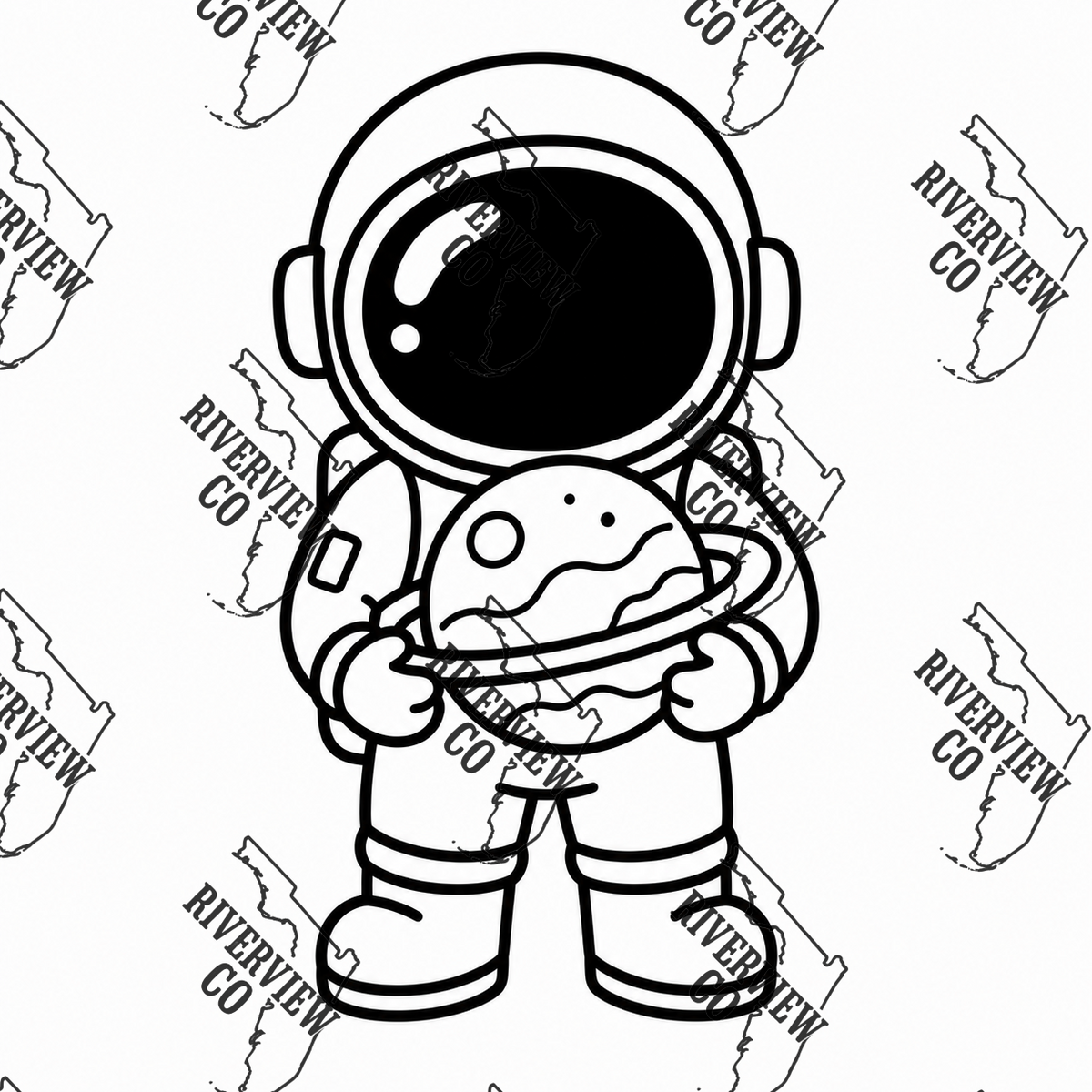 astronaut holding planet car freshie mold space
