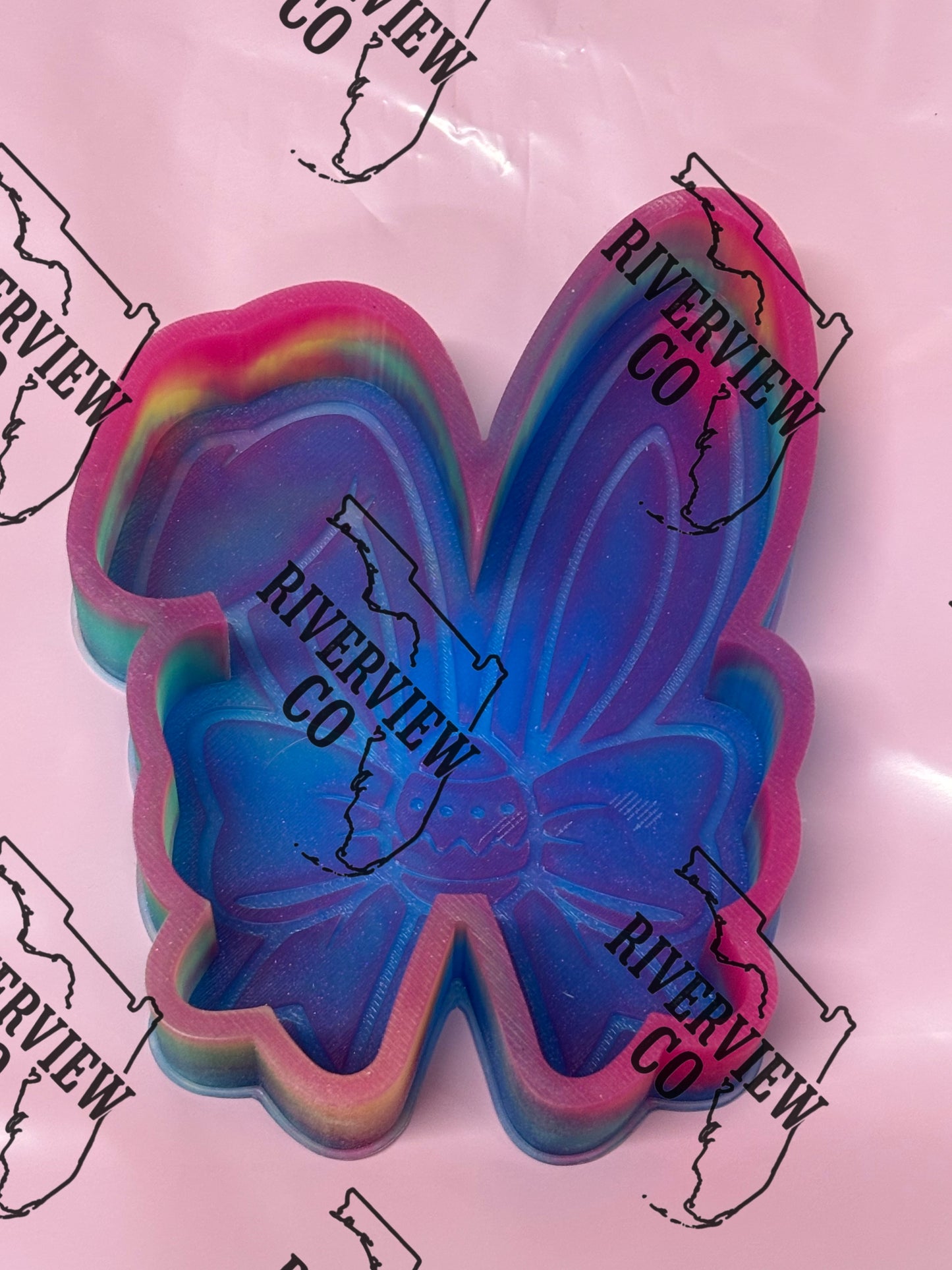 Easter Bunny ears with Easter egg bow car freshie mold