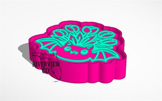 Bat with flowers car freshie mold Halloween