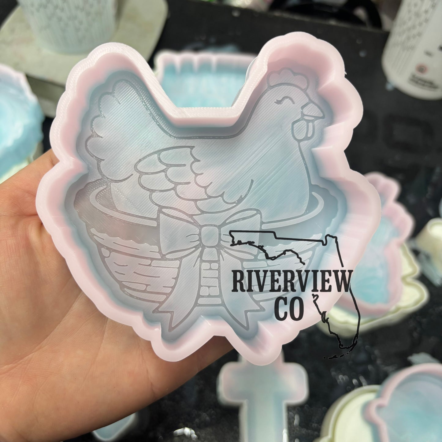 Hen in basket car freshie mold