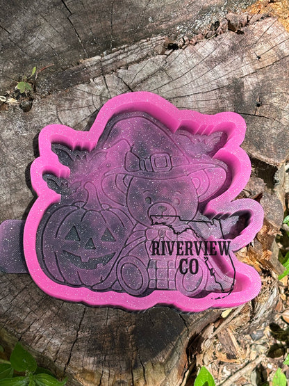 Halloween teddy bear in witch hat car freshie mold