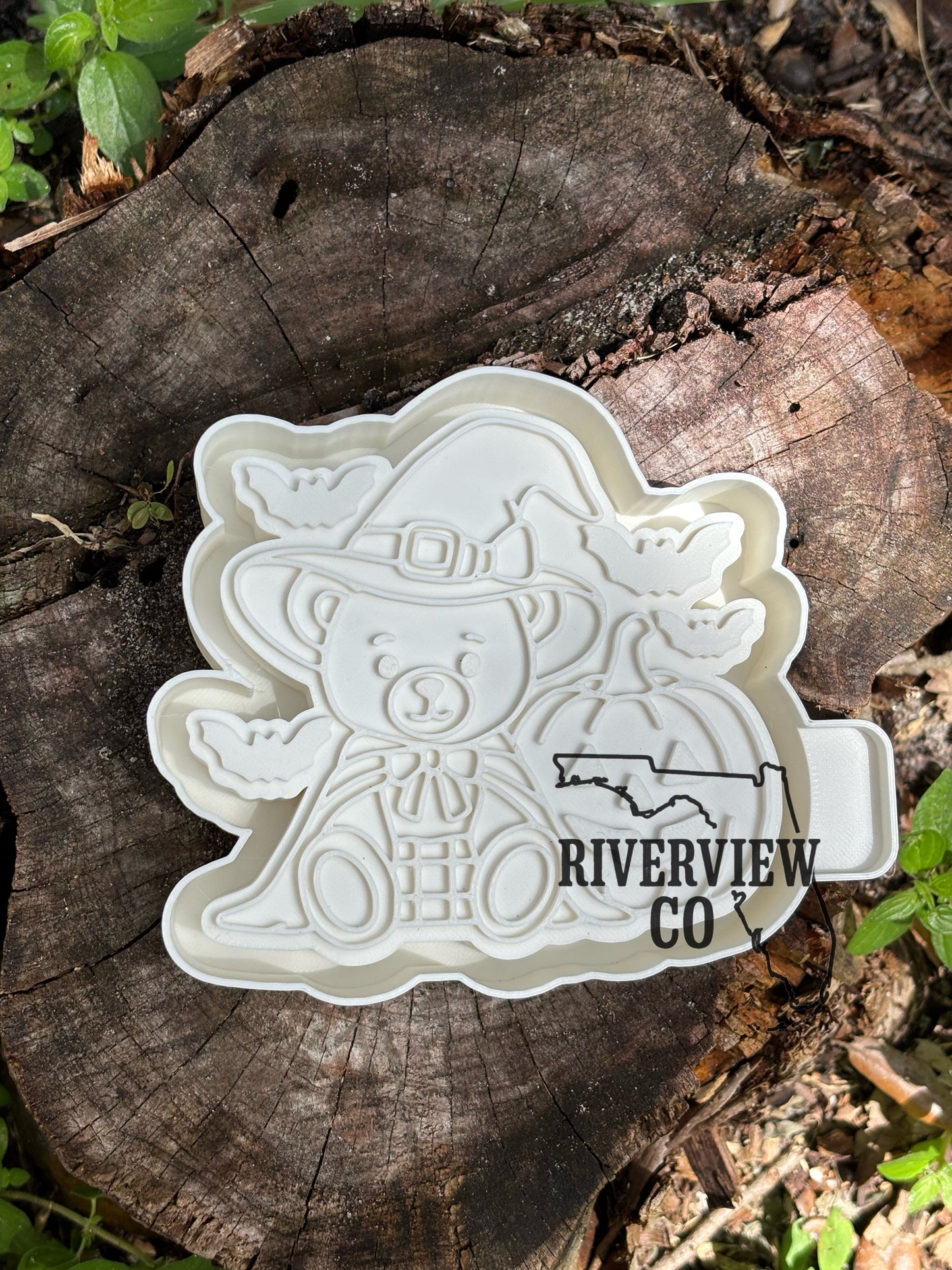 Halloween teddy bear in witch hat car freshie mold