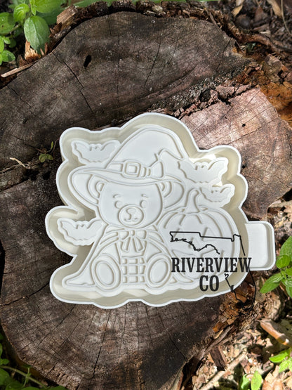 Halloween teddy bear in witch hat car freshie mold