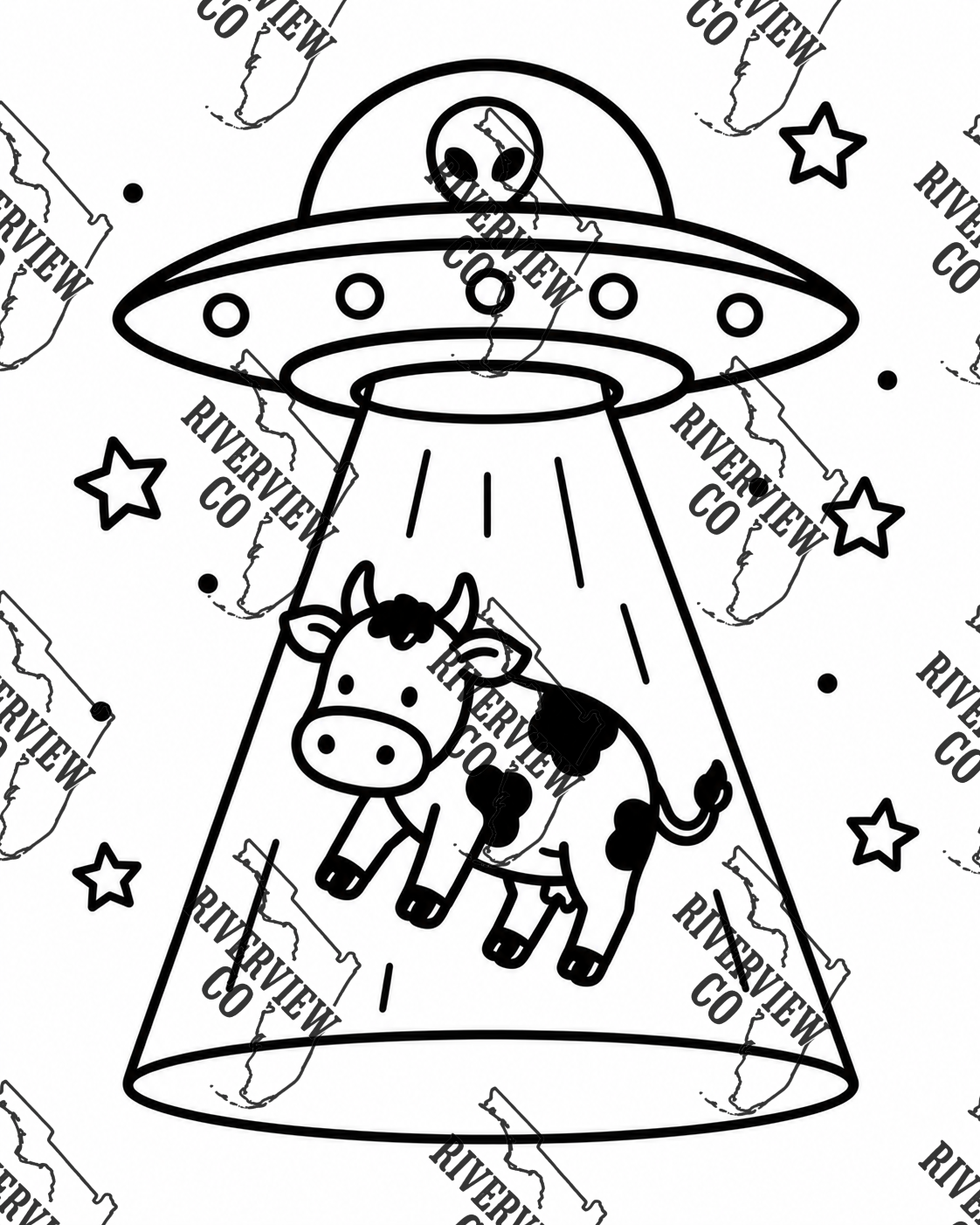 Alien in ufo beaming up cow car freshie mold space
