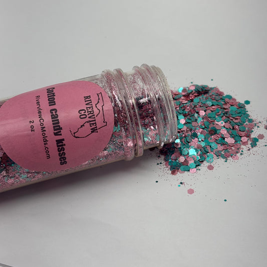 Cotton candy kisses chunky glitter