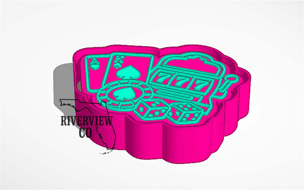 Casino cluster car freshie mold gambling