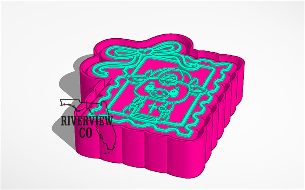 Cow stamp car freshie mold