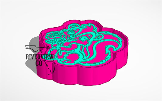 Skunk with rose car freshie mold