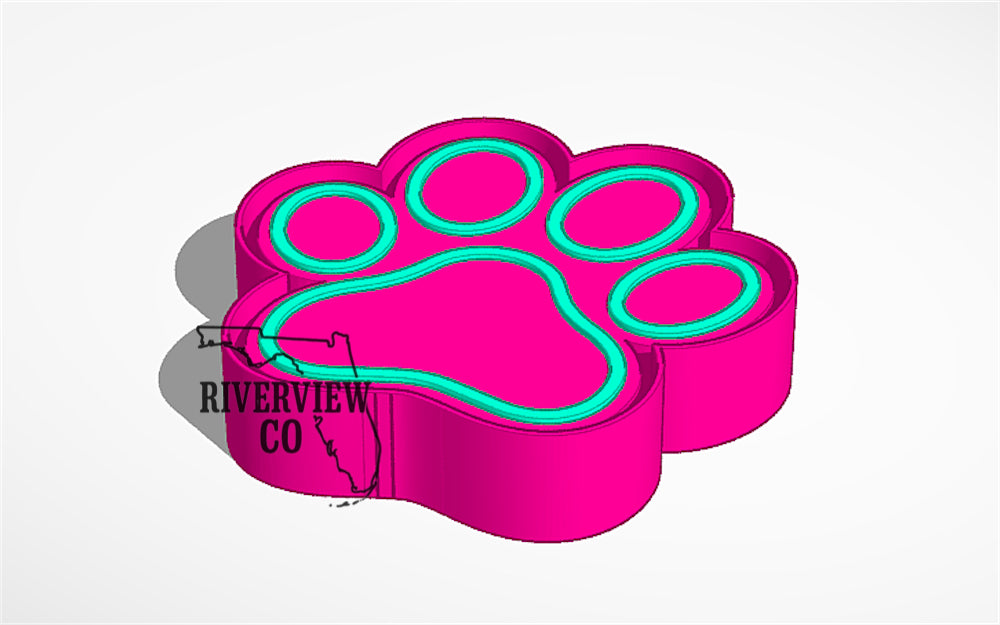 Dog paw print full size car freshie mold