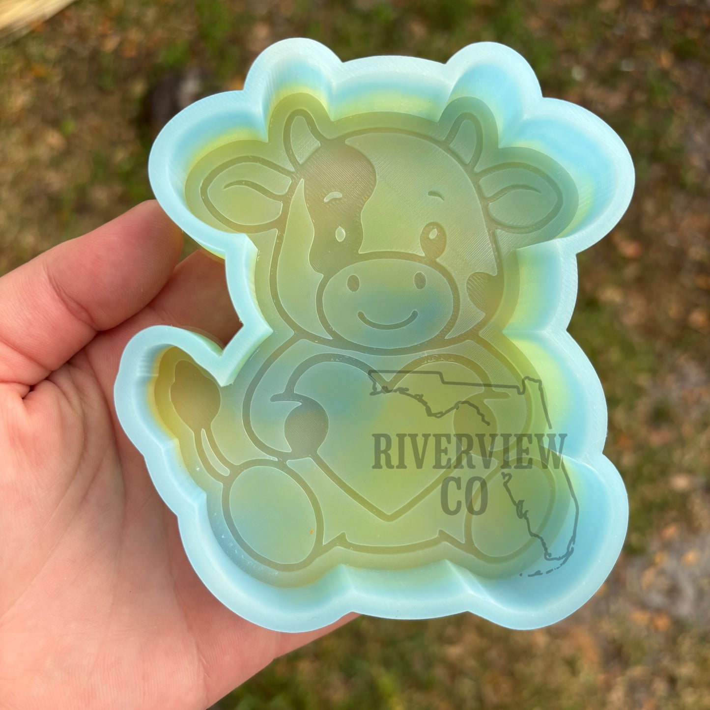 Cow with heart Valentine’s Day car freshie mold