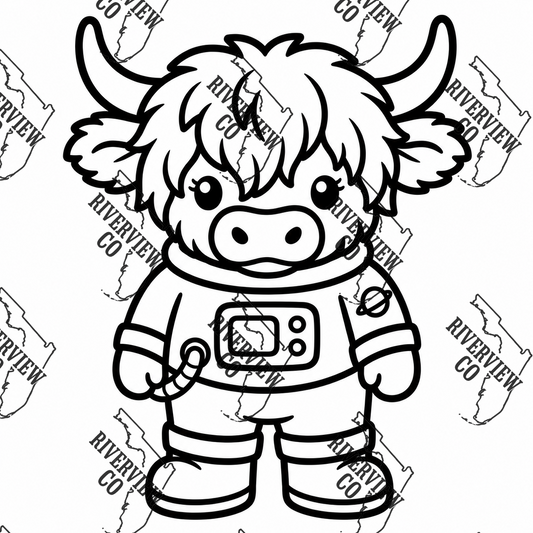Highland cow astronaut car freshie mold space