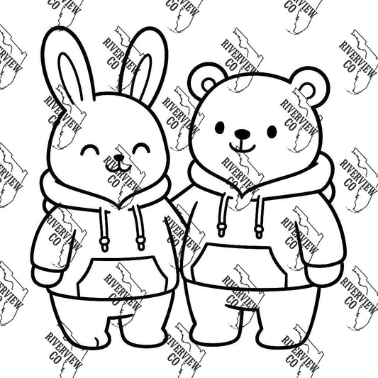 Bunny and bear in a jacket car freshie mold