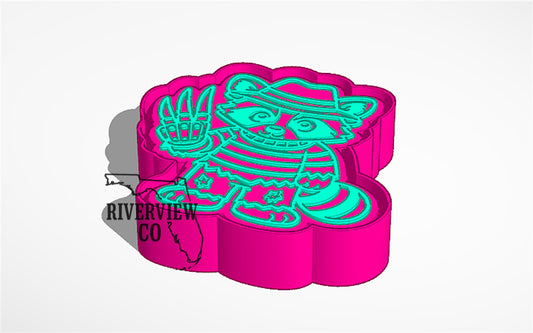 Freddy raccoon car freshie mold Halloween