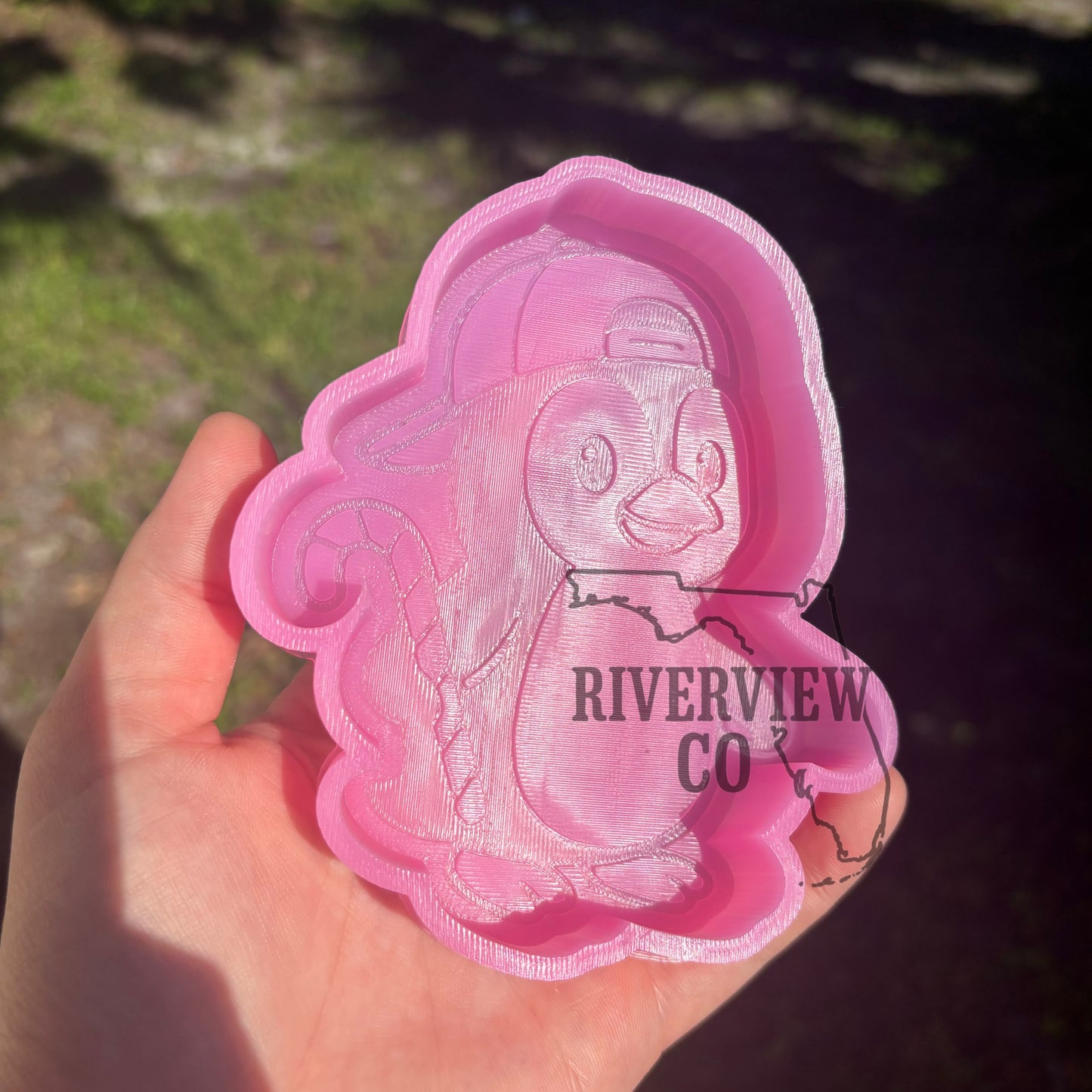 Penguin with hat car freshie mold