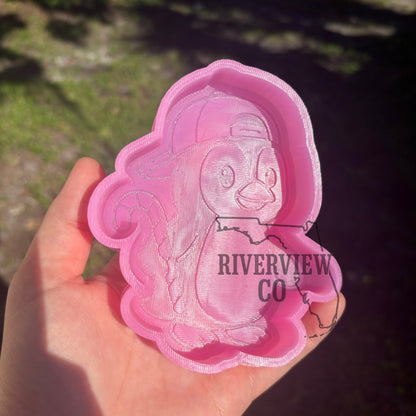 Penguin with hat car freshie mold