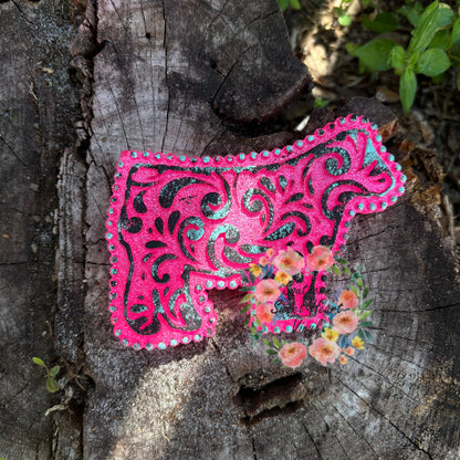 Tooled leather show steer car freshie mold