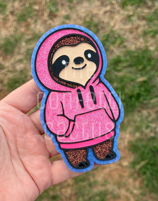 Sloth in a jacket car freshie mold