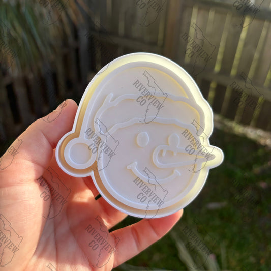 Snowman with Santa hat car freshie mold