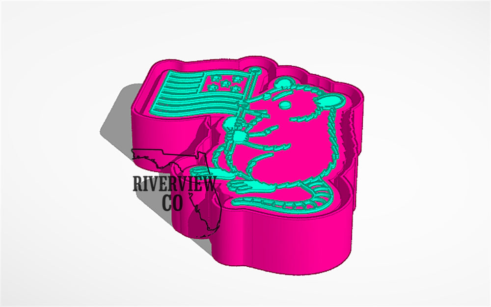Opossum with flag car freshie mold