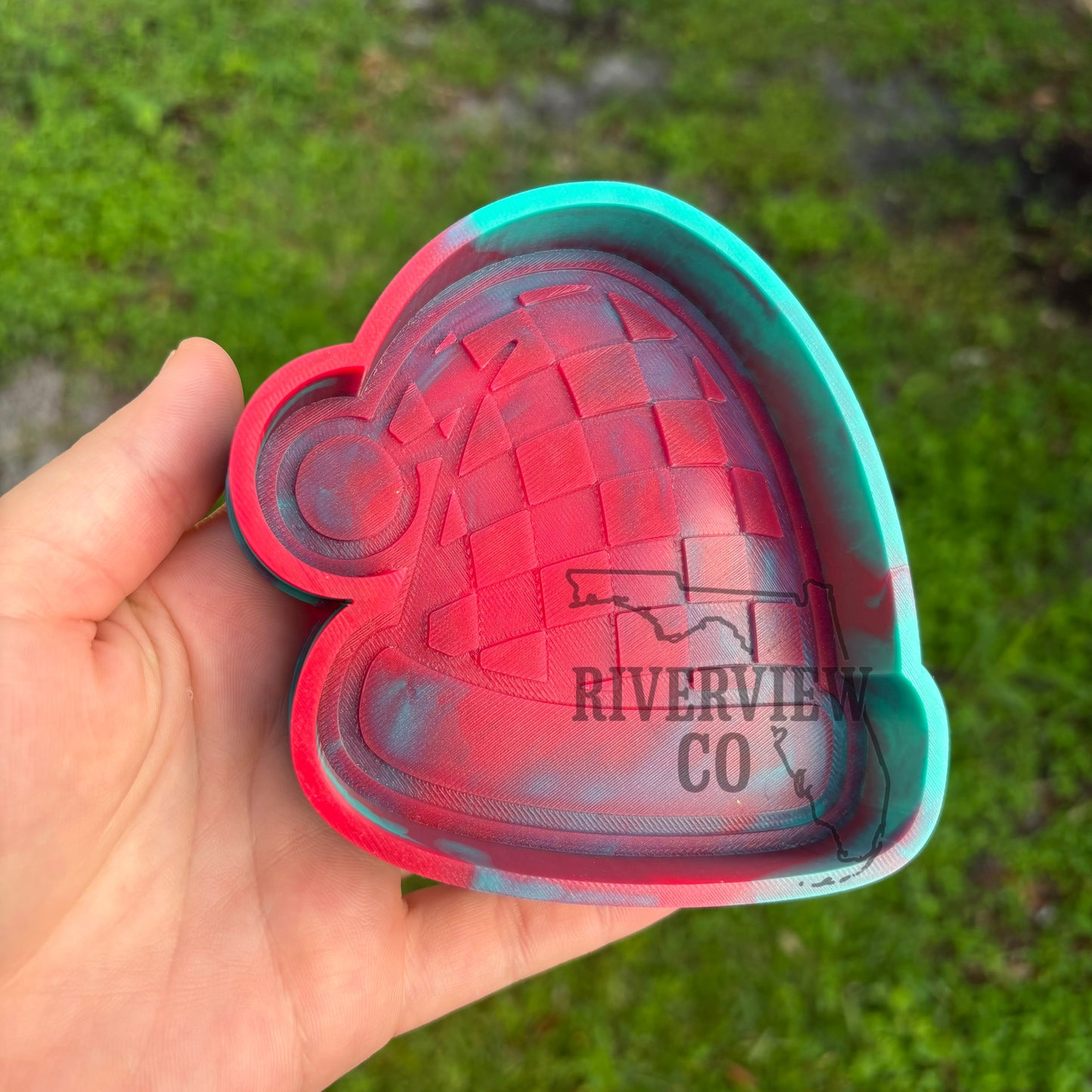 Checkered Santa hat car freshie