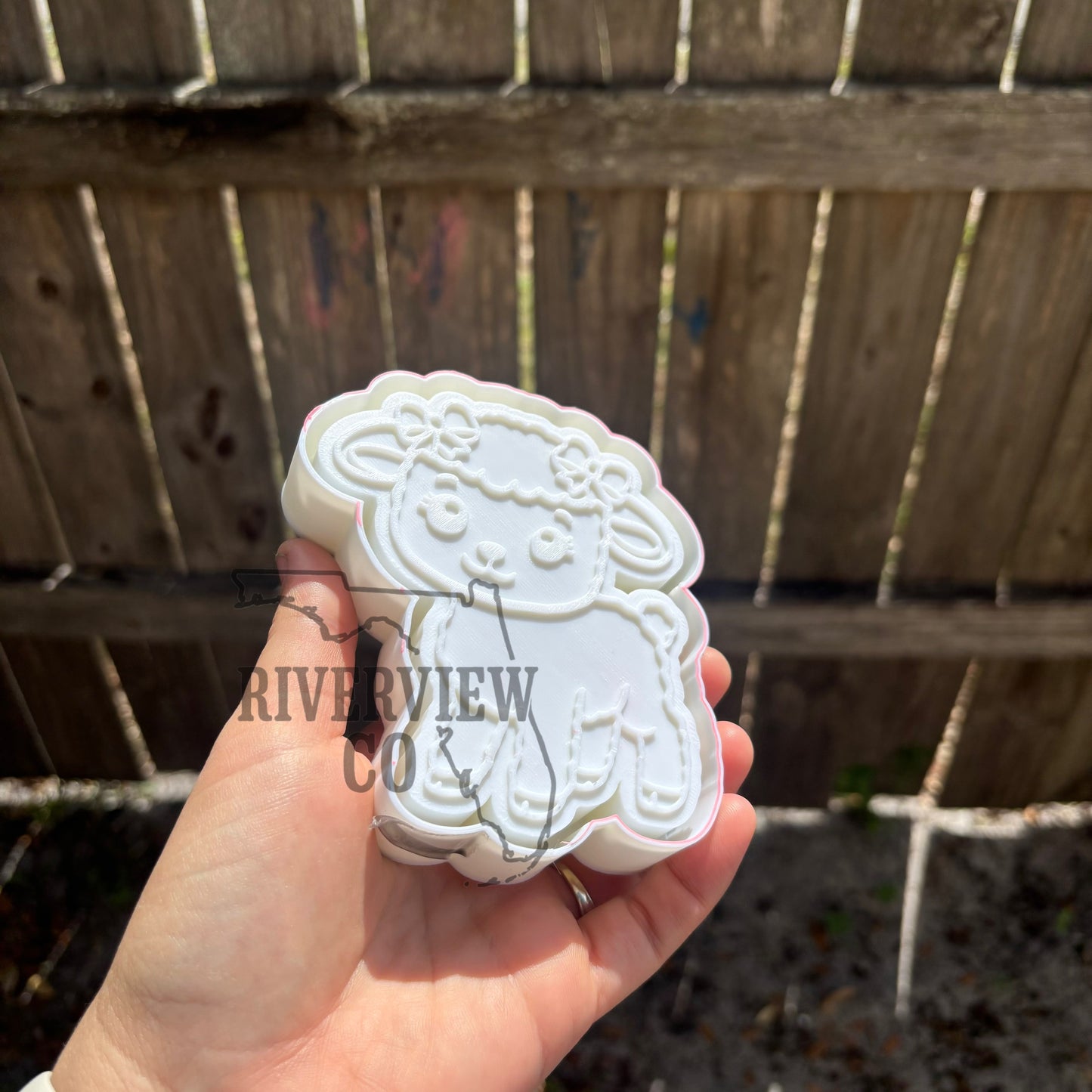 Cute sheep with hair bows car freshie mold