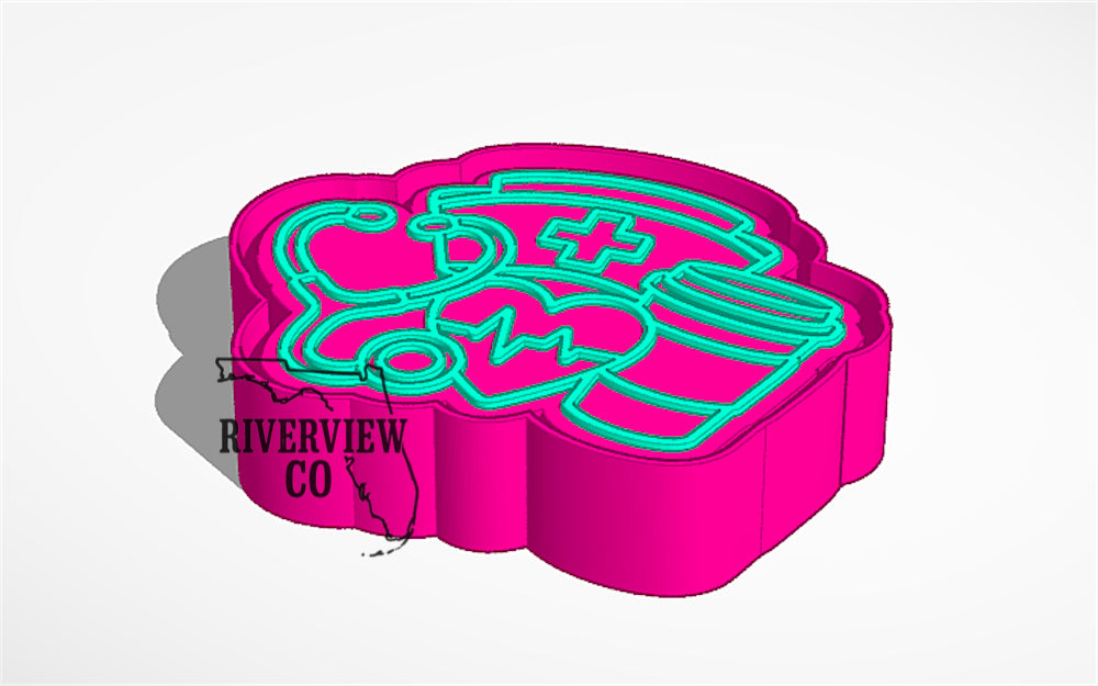 Nurse occupational cluster car freshie mold