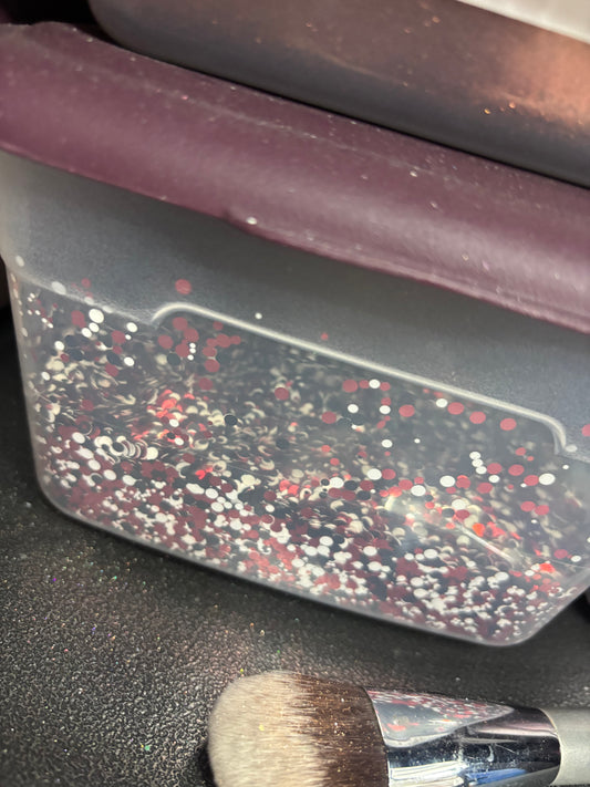 Red and white chunky glitter