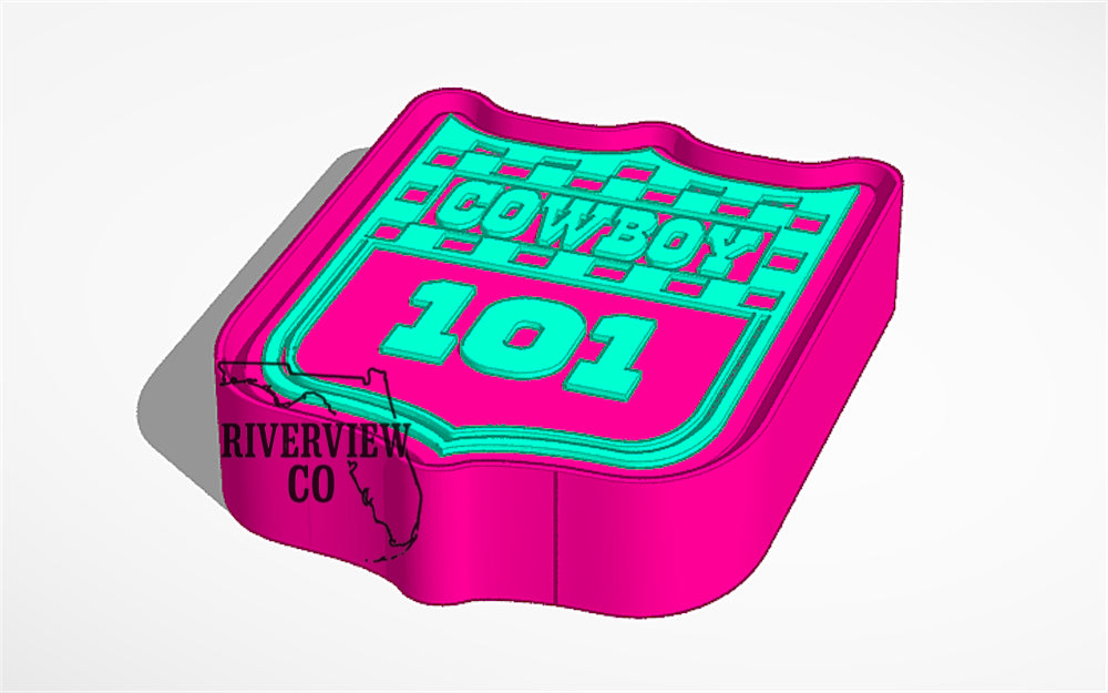 Cowboy number car freshie mold