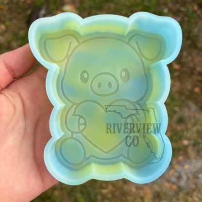 Pig with heart Valentine’s Day car freshie mold